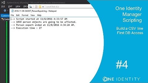 One Identity Manager | Scripting #4 | The API - Build a CSV Line and First DB Access