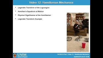 PHYS2113 2023 Video 12 -- Hamiltonian Mechanics