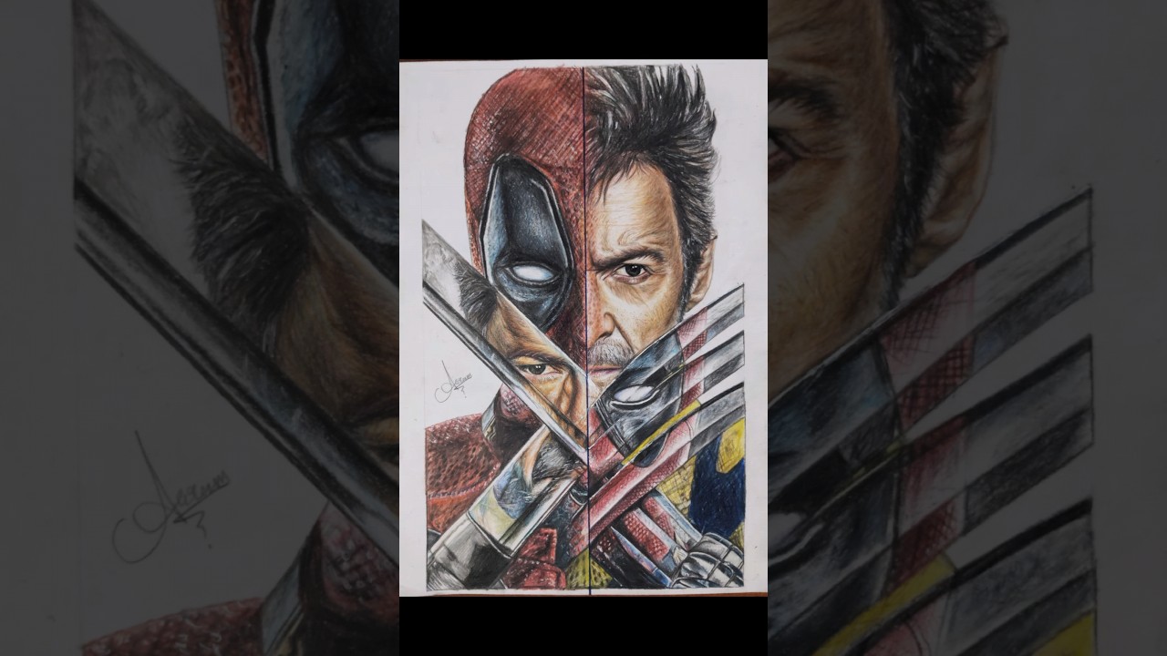 Deadpool And Wolverine🔥Colour Pencil Drawing 