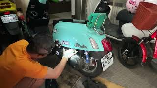 20260127, Pgo Jbubu 更換空氣濾芯, 拆椅墊,螺絲一堆還有一塊卡扣,不要弄丟了,原