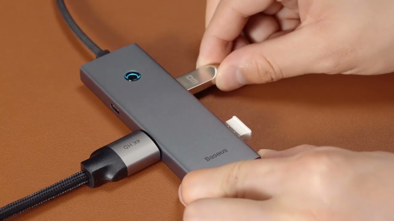 The Baseus UltraJoy Series 6-Port USB-C Hub in Space Grey.