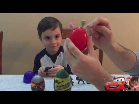 სათამაშო კვერცხები, მანქანები, კუ ნინძები Lot egg surprises review