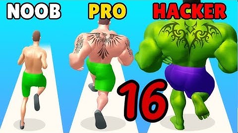 NOOB vs PRO vs HACKER in Muscle Rush ❤️ All Levels Gameplay, NEW Games iOS, Android