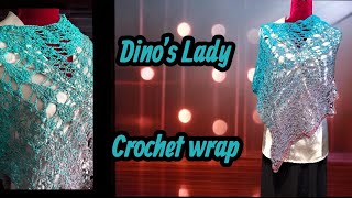 Crochet: Dinos Lady is a stylish and elegant lacy wrap #crochet #crochettutorial #crochetpattern