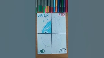 Drawing Wade from Elemental in 4 different elements P1 #art #painting #drawing #shorts