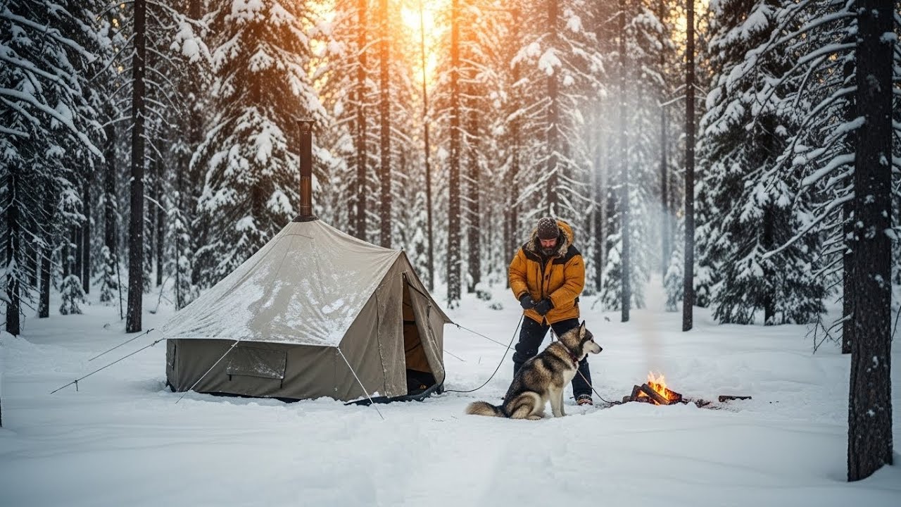 Winter Survival Test | Building a Bushcraft Shelter & Sleeping Outside
