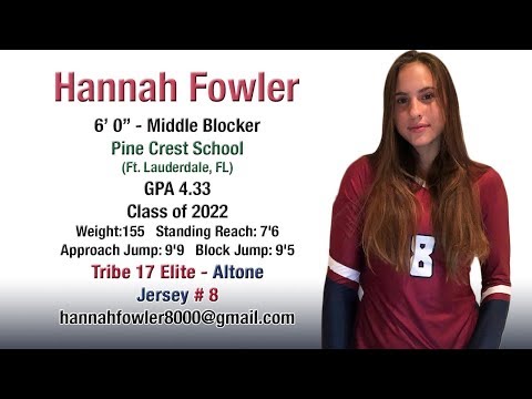 Hannah Fowler 🏐🏐 Early 2020 Club Volleyball highlights 🏐🏐 Class of 2022