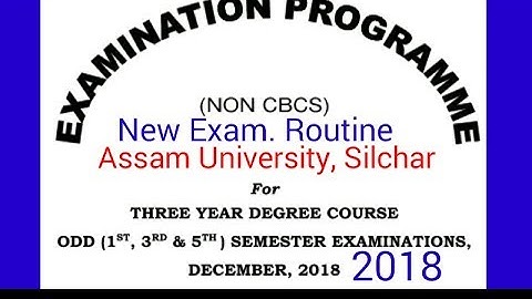 TDC odd semester new routine , Assam University silchar