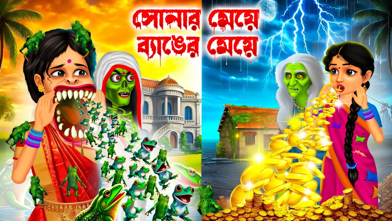 সোনার মেয়ে ব্যাঙের মেয়ে । Sonar Meye Byanger Meye । Bengali Horror Cartoon । Khirer Putul