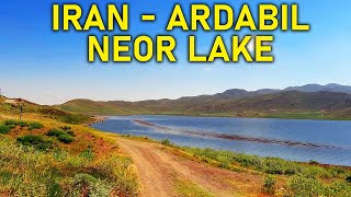 IRAN: Ardabil Neor Lake, Scenic Drive, Driving Tour 4K | اردبیل دریاچه نئور