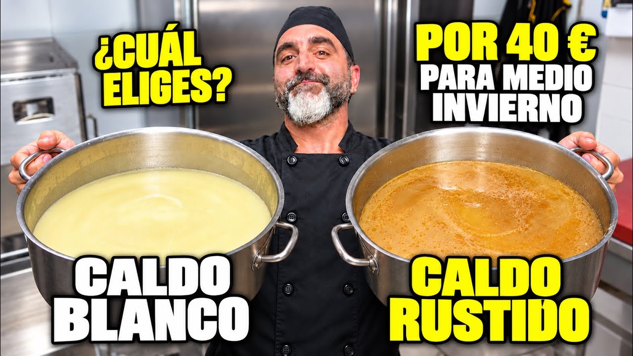 Tutorial de caldo de pollo BLANCO y RUSTIDO: qué aporta cada ingrediente y cuál es la diferencia