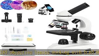 Information LaMulaOptics Microscope for Adults Kids Students, 100X-2000X Microscopes, Metal-Body Dual LED Illum Guide