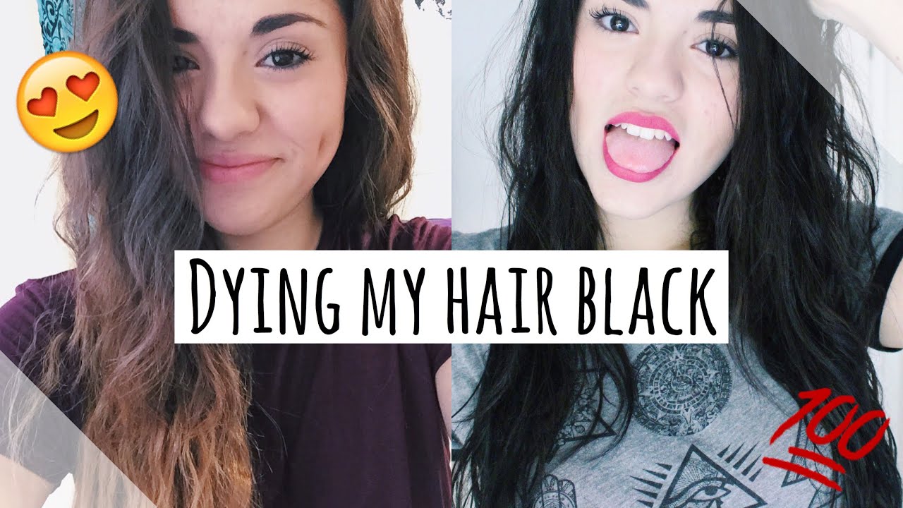 Dying my Hair Black / Dark Brown ! - YouTube