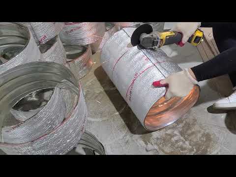 duct construction 스파이럴 절단.덕트. 닥트. 노가다. 전열교환기.
