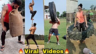 Tik-Tok VMate Desi Powerful Bodybuilder Desi Workout💪💪💪🔥🔥  Motivatonal  Indian Army HR8D VMate