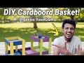 सिर्फ 10 मिनट में बनाओ ये सुंदर टोकरी! 😍 Easy Cardboard Basket DIY at Home। अभी देखो ओर सीखो 🤩