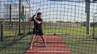 batting practice off of hack attack throwing lefty slider #2 8/18/24