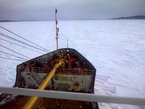 Canadian Coast Guard Ship George R. Pearkes into the ice off ...