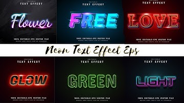 Neon Glow | 3D Text Effect | Editable | Facebook Cover Eps File Part 12 |Azhar Design