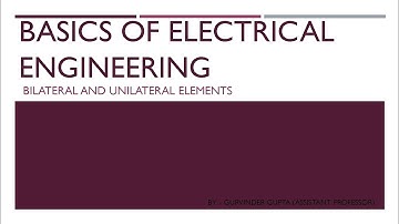 UNILATERAL AND BILATERAL ELEMENTS