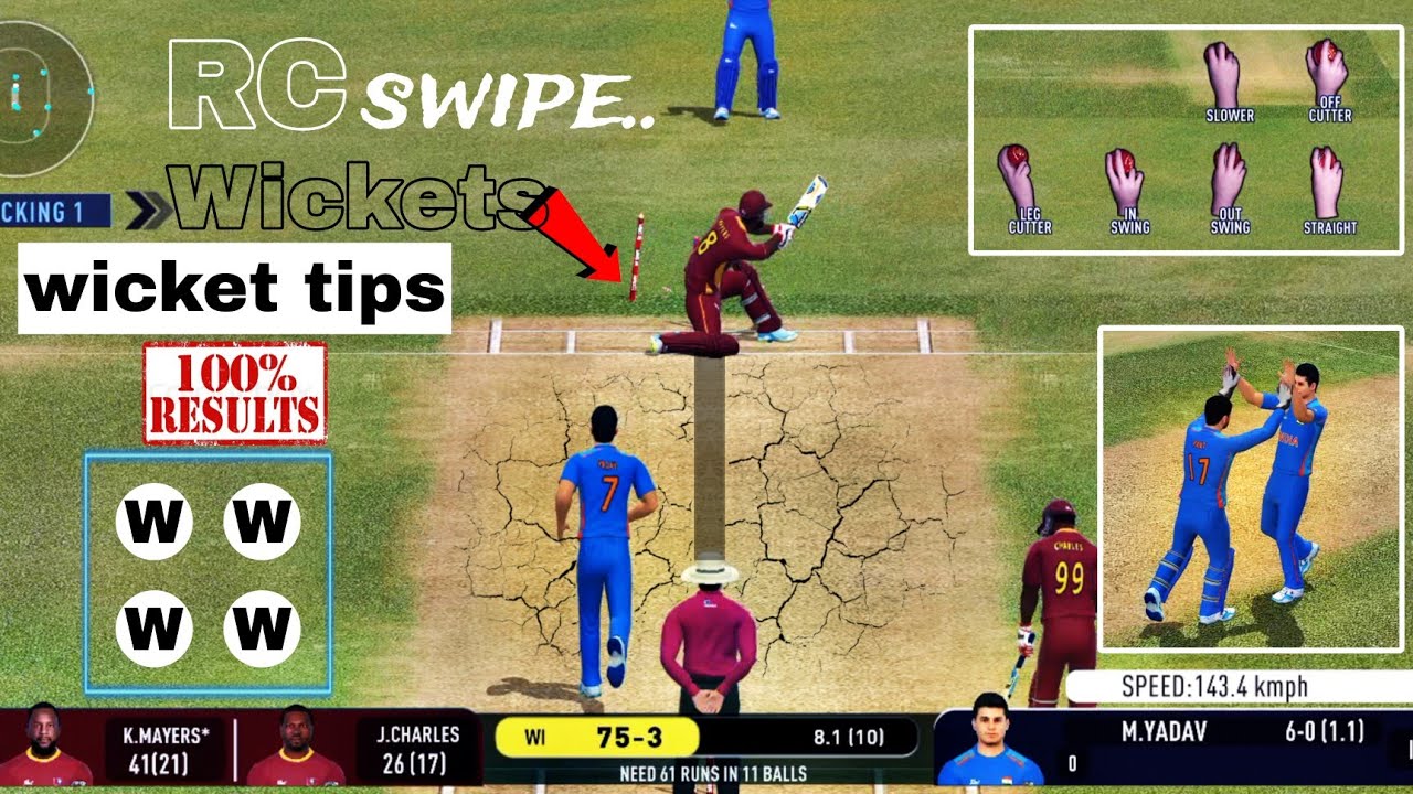 How to wicket tips and tricks || Real cricket swipe bowling tips and ...