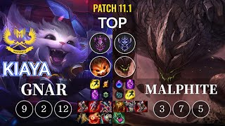 GAM Kiaya Gnar vs Malphite Top - KR Patch 11.1