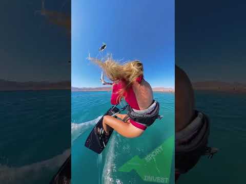 Ocean Queen on a Kite #sportinvest #womeninsports #beautifulgirl #kitesurfing