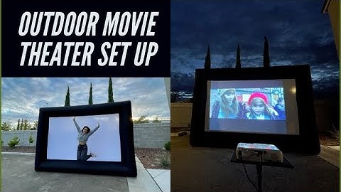 🎥🍿HOW TO SET UP YOUR BACKYARD OUTDOOR MOVIE NIGHT!!! (inflatable screen + projector)
