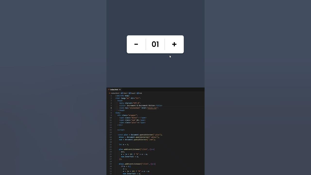 Animated Button with Increment and Decrement using html and css ...