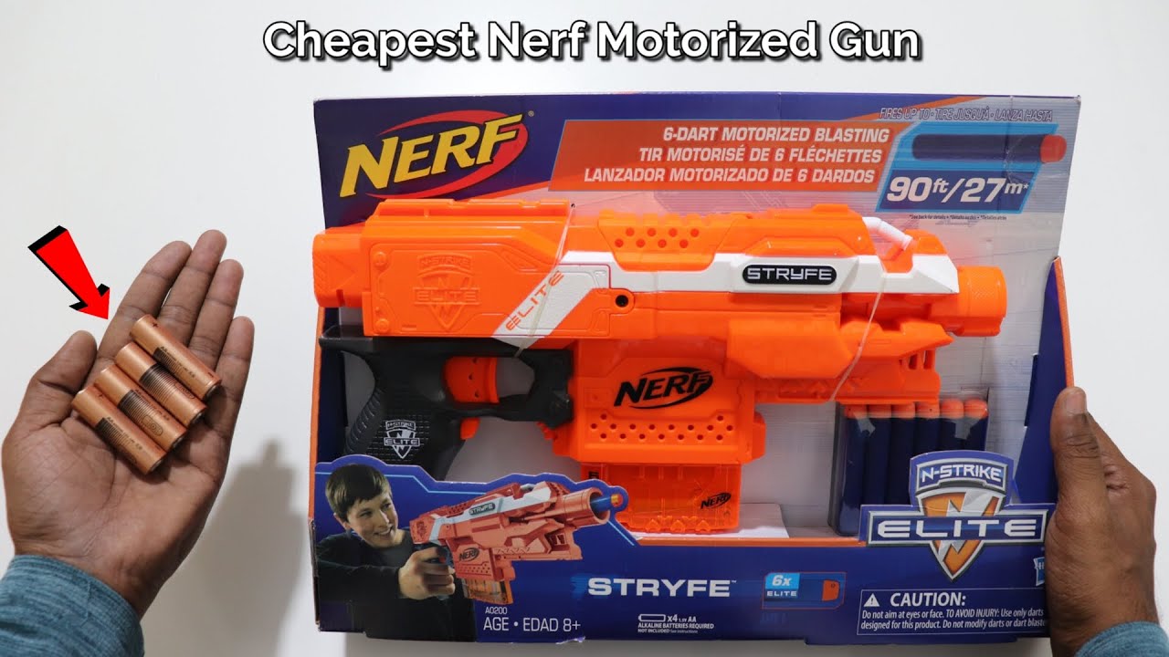 Nerf N-Strike Elite Stryfe Unboxing & Testing - Cheapest Motorized Nerf Gun  - Chatpat toy tv 