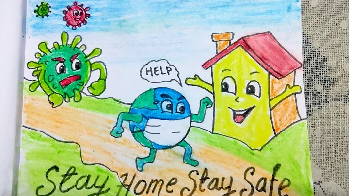 Coronavirus awareness poster drawing | How to draw stay home stay safe