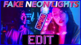 HOW TO FAKE NEON LIGHTS ON PHOTOS 💜 (COOL EDIT) (iOS/Android)