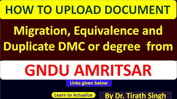 how to apply for Migration, equivalence and duplicate DMC or degree  in GNDU Amritsar