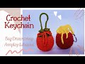 How to crochet a drawstring bag key chain || Amplop Lebaran
