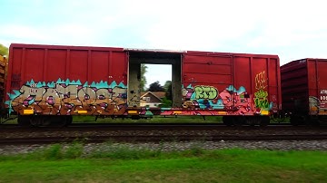 Big CSX Freight Train Westbound Long Range View