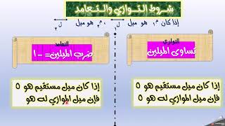 (٧-٢) المستقيمات المتوازية والمستقيمات المتعامدة صف تاسع الفترة الدراسية الثانية المنهج الكويتى 2022