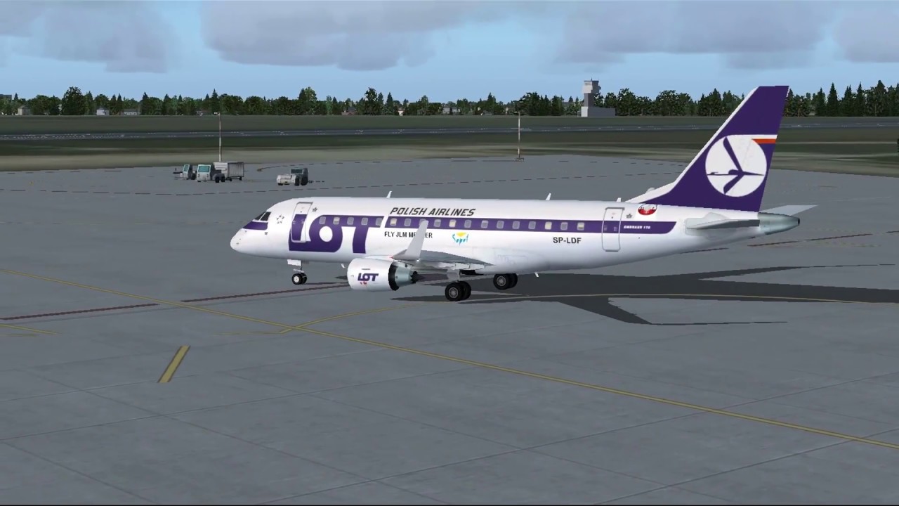 Fsx Embraer 170 Lot Polish Airlines Full Flight From Lodz To Gdansk Youtube