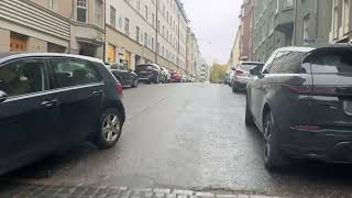 Cycling Iso Roobertinkatu Punavuori Helsinki Fall 4K