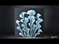 🌈PEINTURE FLORALE 7 tableau abstrait fleurs acrylique pouring fluid art chaine bille SABCREATIONS