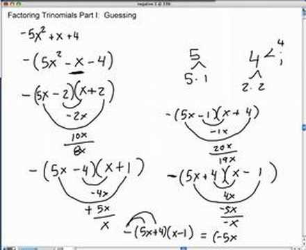 Factoring Trinomials - Guessing Part 4