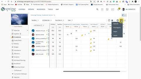 Schoology – Exporting Gradebook