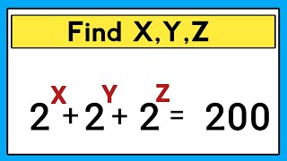 Nice Exponential Math Simplification | Find The Value Of X,Y,Z