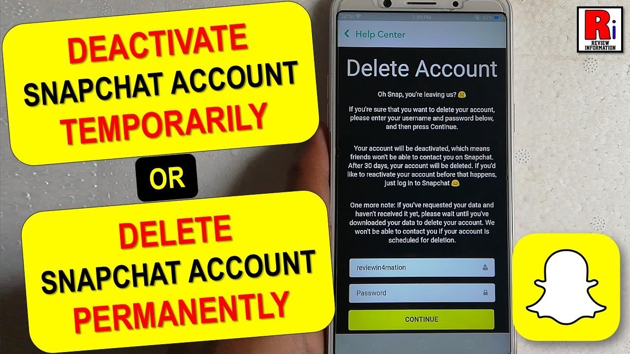 How To Deactivate Temporarily Or Delete Permanently Snapchat Account