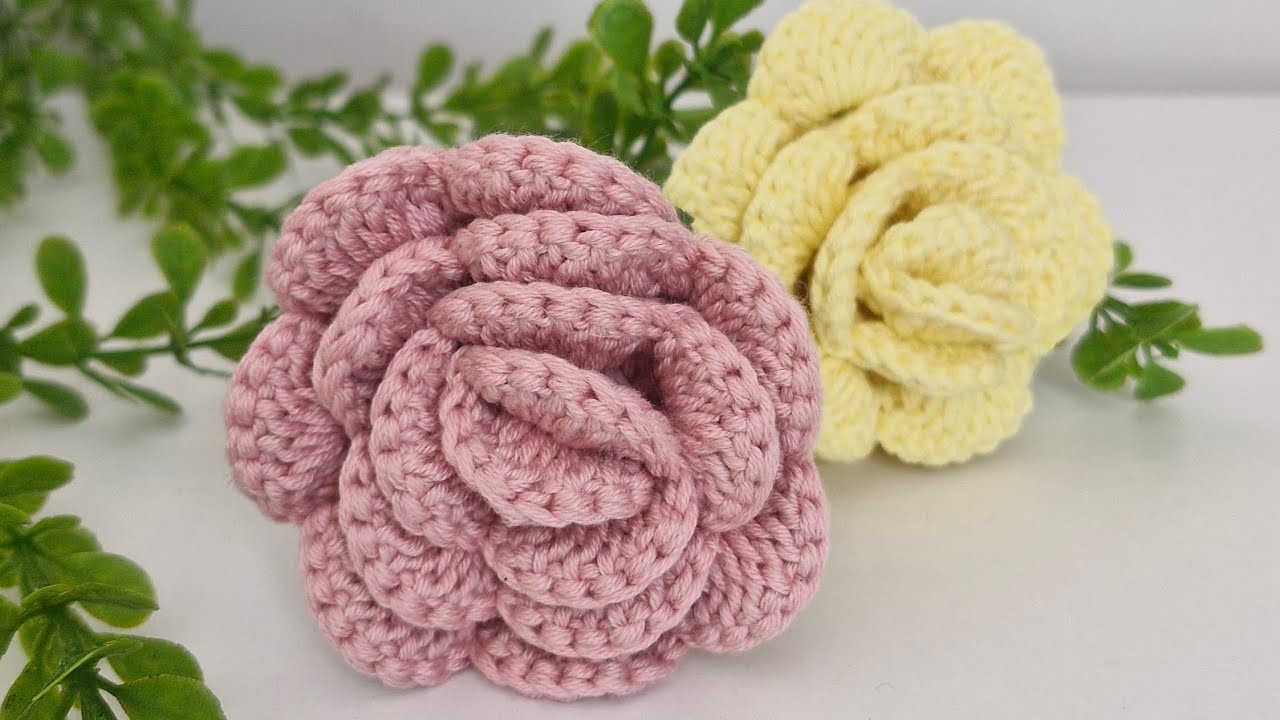Rose Making /Örgü Gül yapımı⚘️🌹Kolay gül yapılışı 🥀