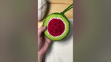 🍉🧶Watermelon Mini Pouch #easycrochet #simplicity888 #handmade #tutorial #crochetpatterns #diy