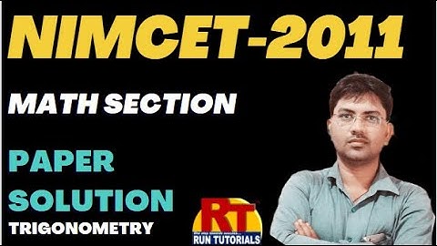 NIMCET 2011 PYQ MATH Section/Trigonometry/By RD Sir/Run Tutorials/VARANASI