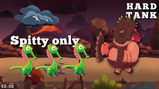Dino bash Spitty vs hard Tank gameplay 42-50 levels)