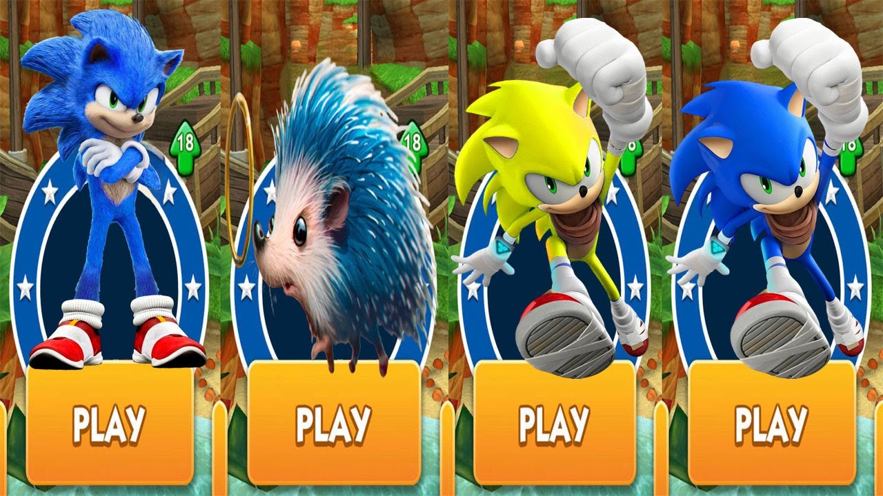 Sonic Dash - Movie Sonic vs All Bosses vs Real Sonic The Hedgehog Run ...