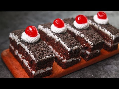 Chocolate Cream Slice Cake | Eggless & Without Oven | Eggless Chocolate Pastry Recipe | Yummy