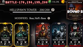 Triborg Vs Hellspawn Tower Boss Battle 200 & 170, 190 Fight + Rewards Mortal Kombat Mobile